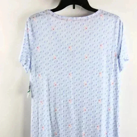 Nautica white with blue seashell anchor print short sleeve sleep shirt sz L - Picture 4 of 6